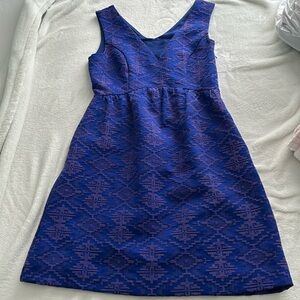 Anthropologie Maeve Blue Purple Jacquard Mini
Dress Preppy Party Boho Averie (2)